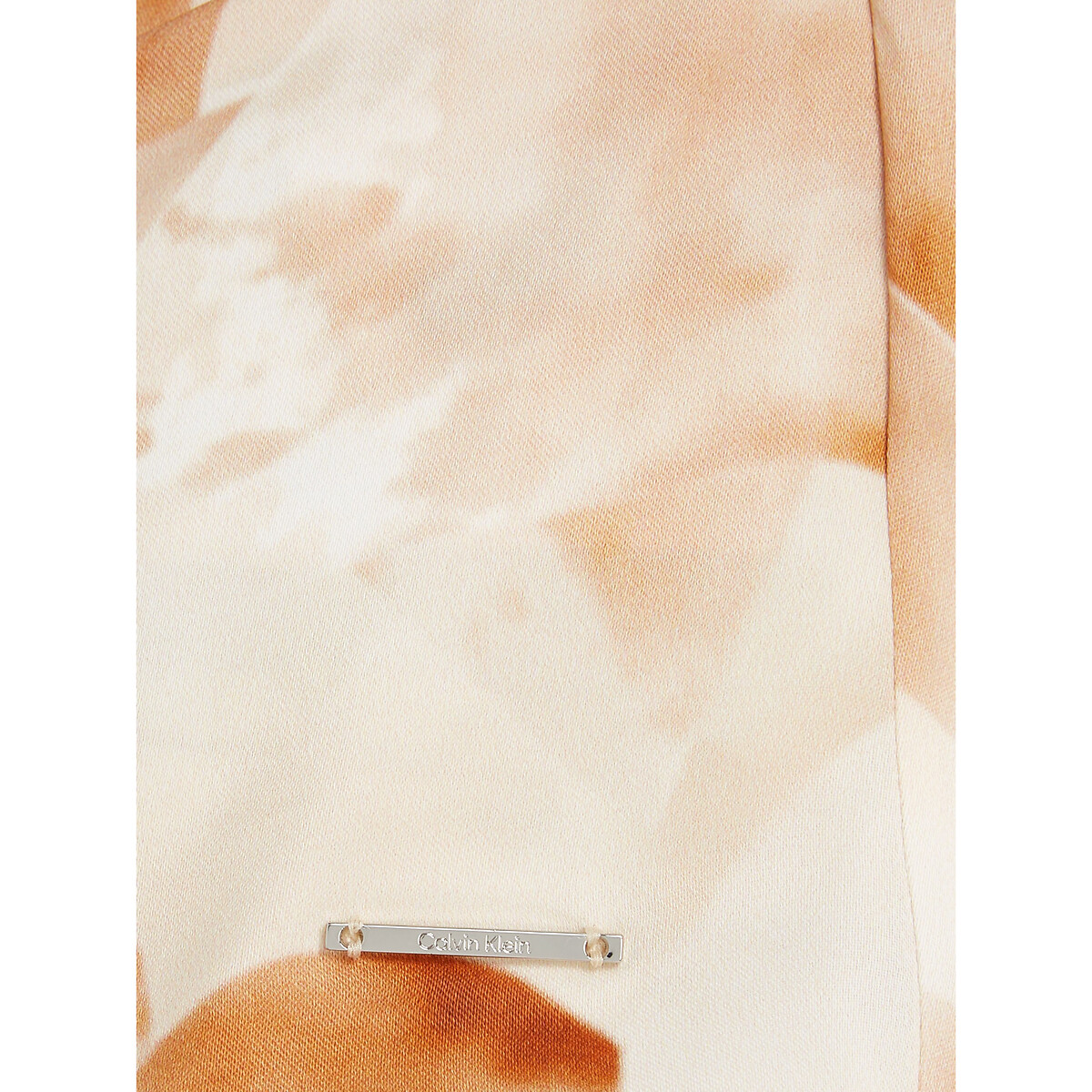 Top sans manches drapé ecru/orange, CALVIN KLEIN
