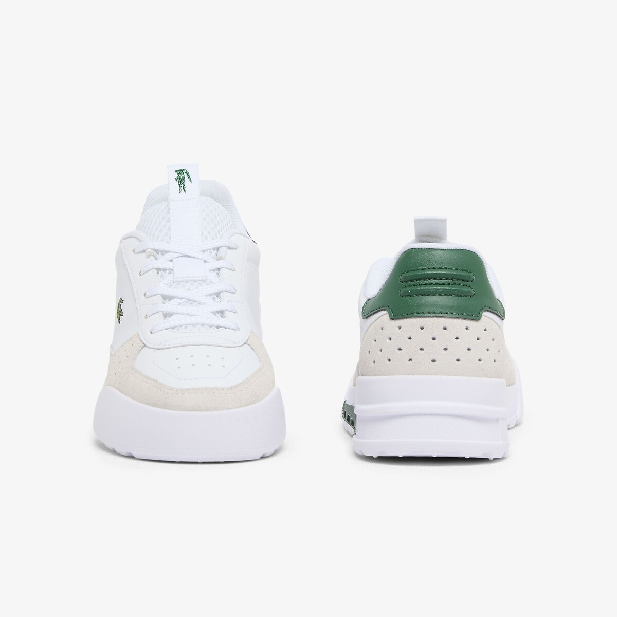 Niedrige Sneaker mit elastischen Schnürsenkeln, SLAM BREAK weiss/beige/grün, LACOSTE