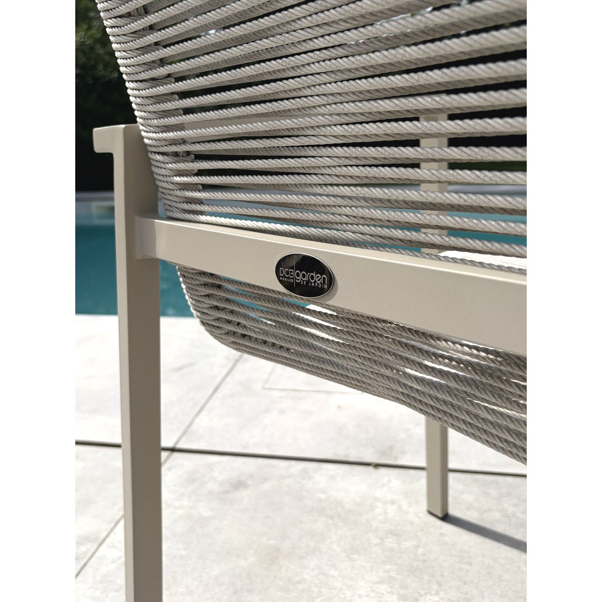 Lot de 2 fauteuils de jardin en aluminium et corde tissée MEXICO grège, DCB GARDEN