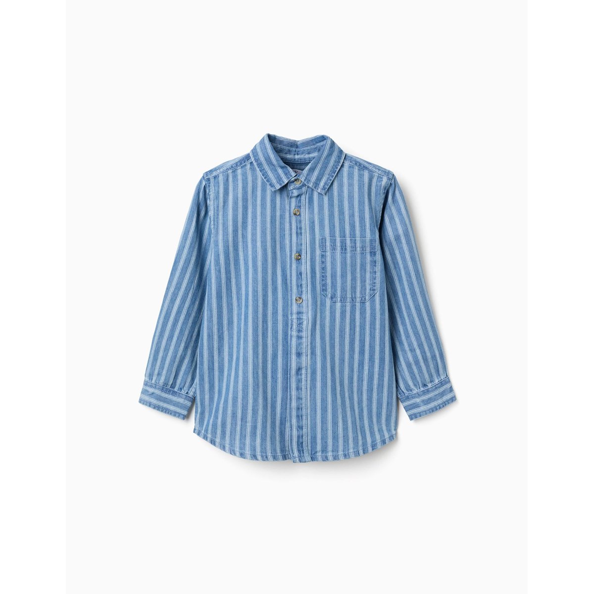 Chemise en jean à rayures et poche bleu, ZIPPY