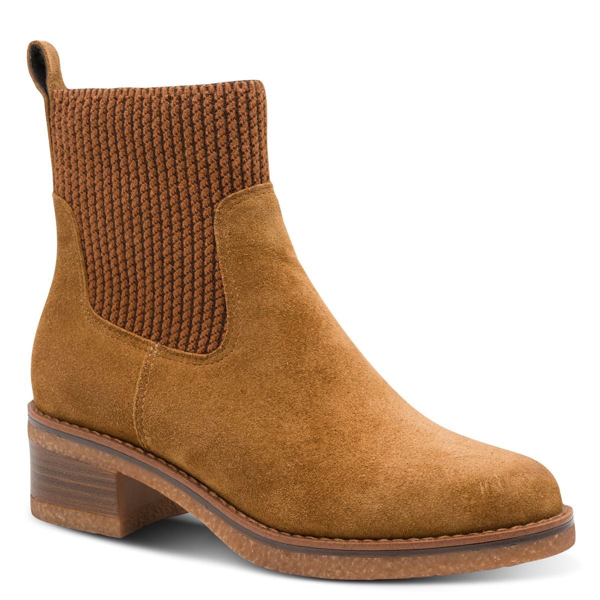 Bottine en cuir marron cognac, MARCO TOZZI