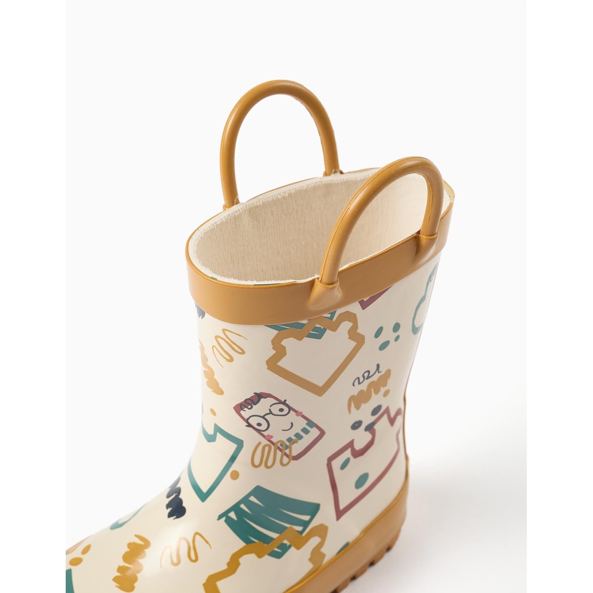 Bottes de pluie avec anses et imprimé jaune, ZIPPY