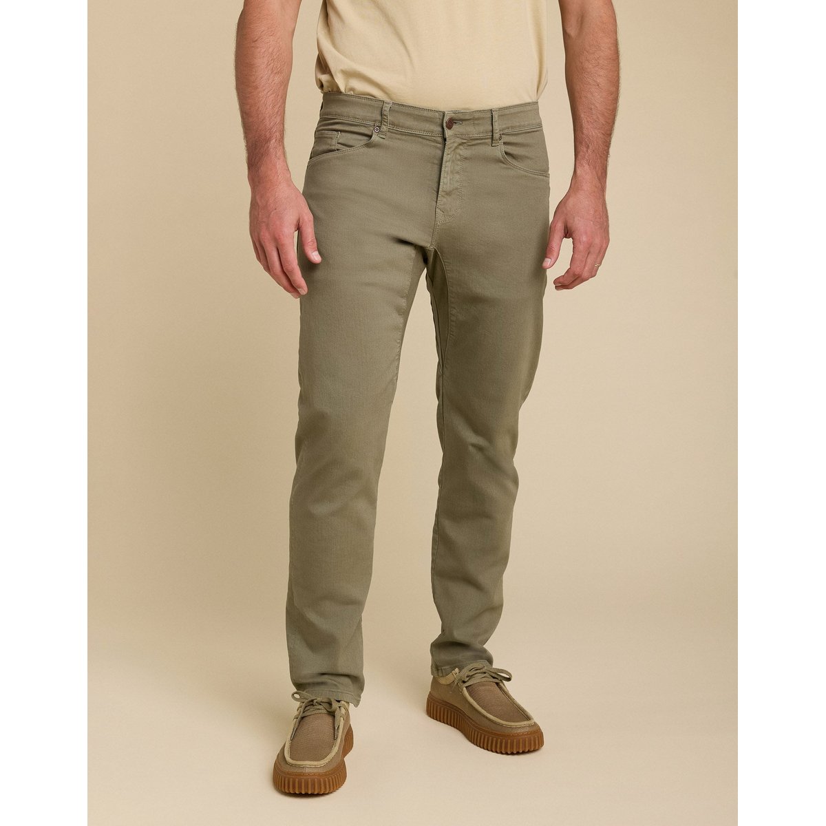 PANTALON STRAIGHT OIL vert, PULLIN