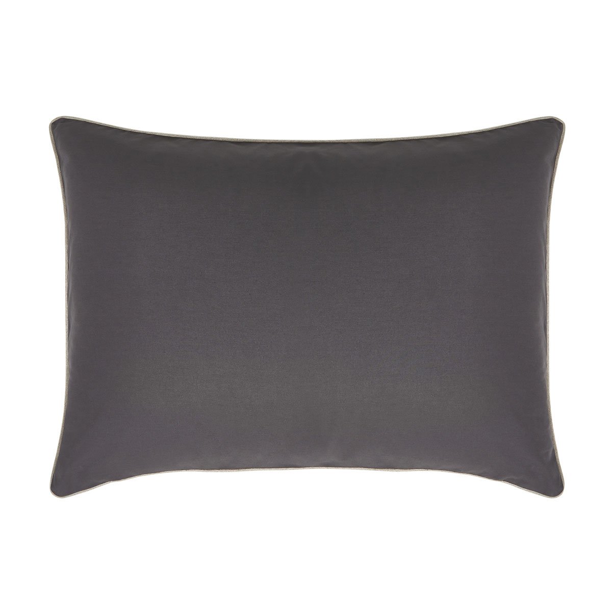 Lot de 2 taies d'oreiller unies en coton bio, ORAGE gris anthracite, A DEMAIN