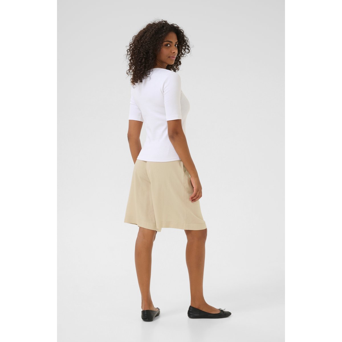 Shorts casual gris feather gray, KAFFE