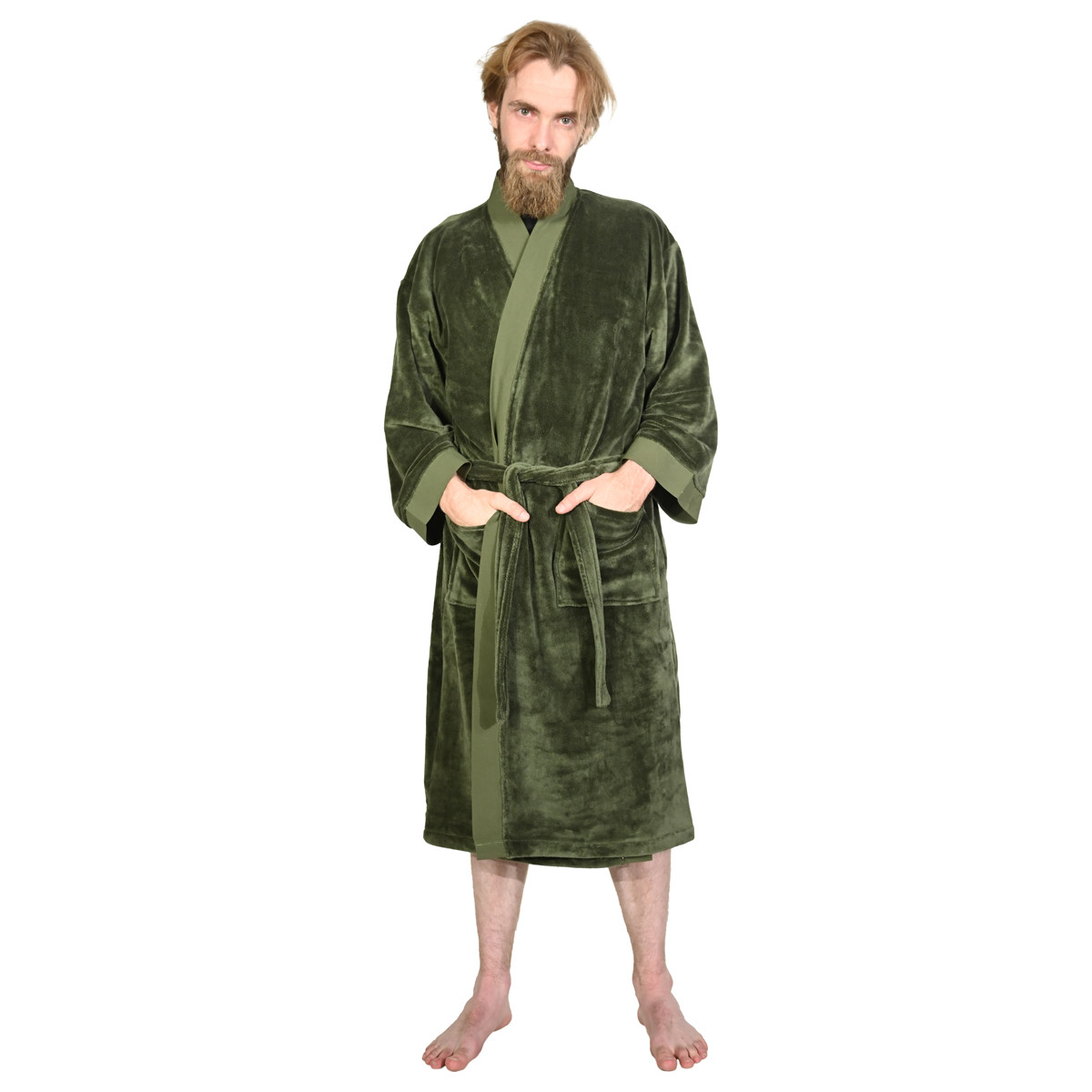 Robe de chambre polaire léger mixte LAHTI eucalyptus, SENSEI MAISON