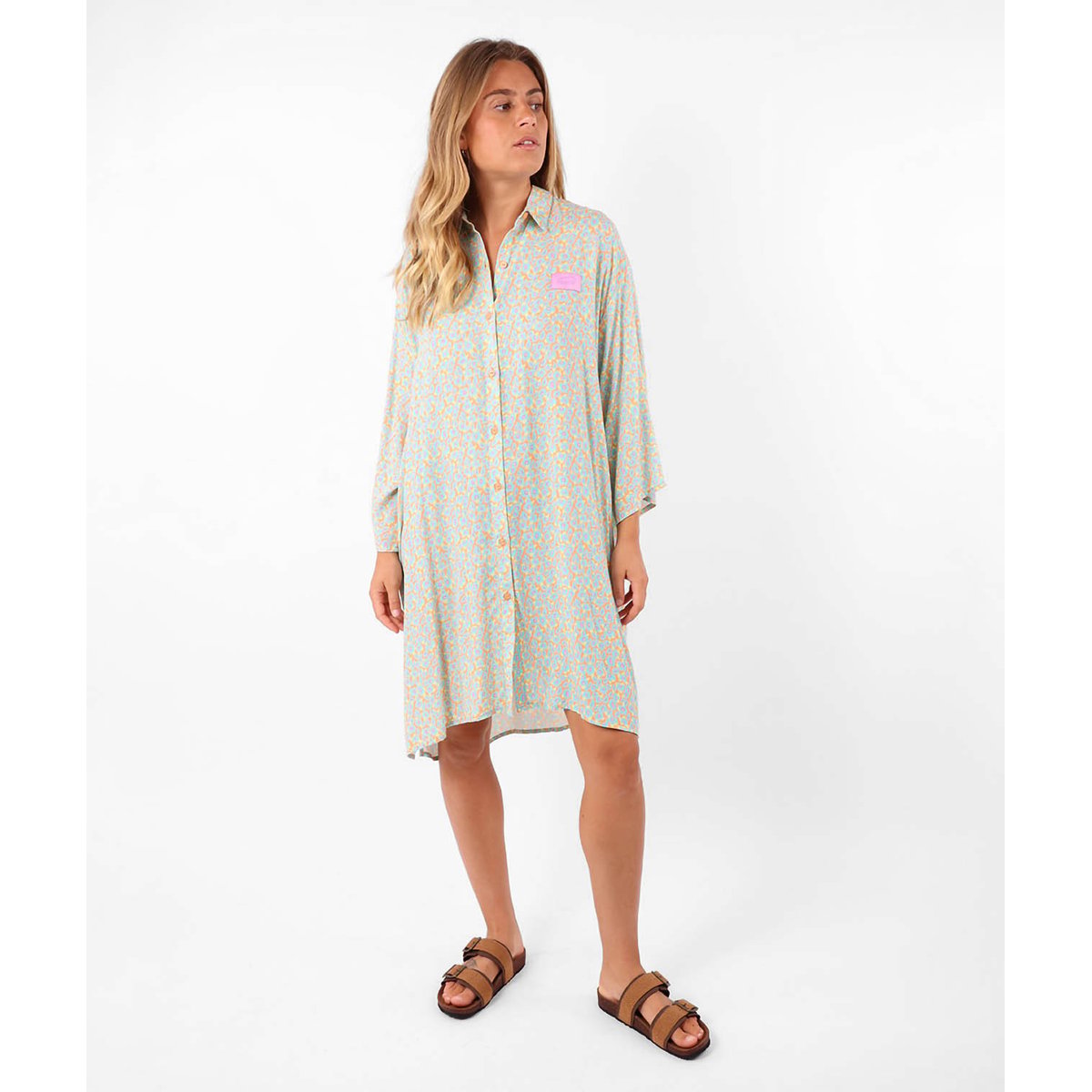 Robe chemise imprimée SAUDADE corail, OXBOW