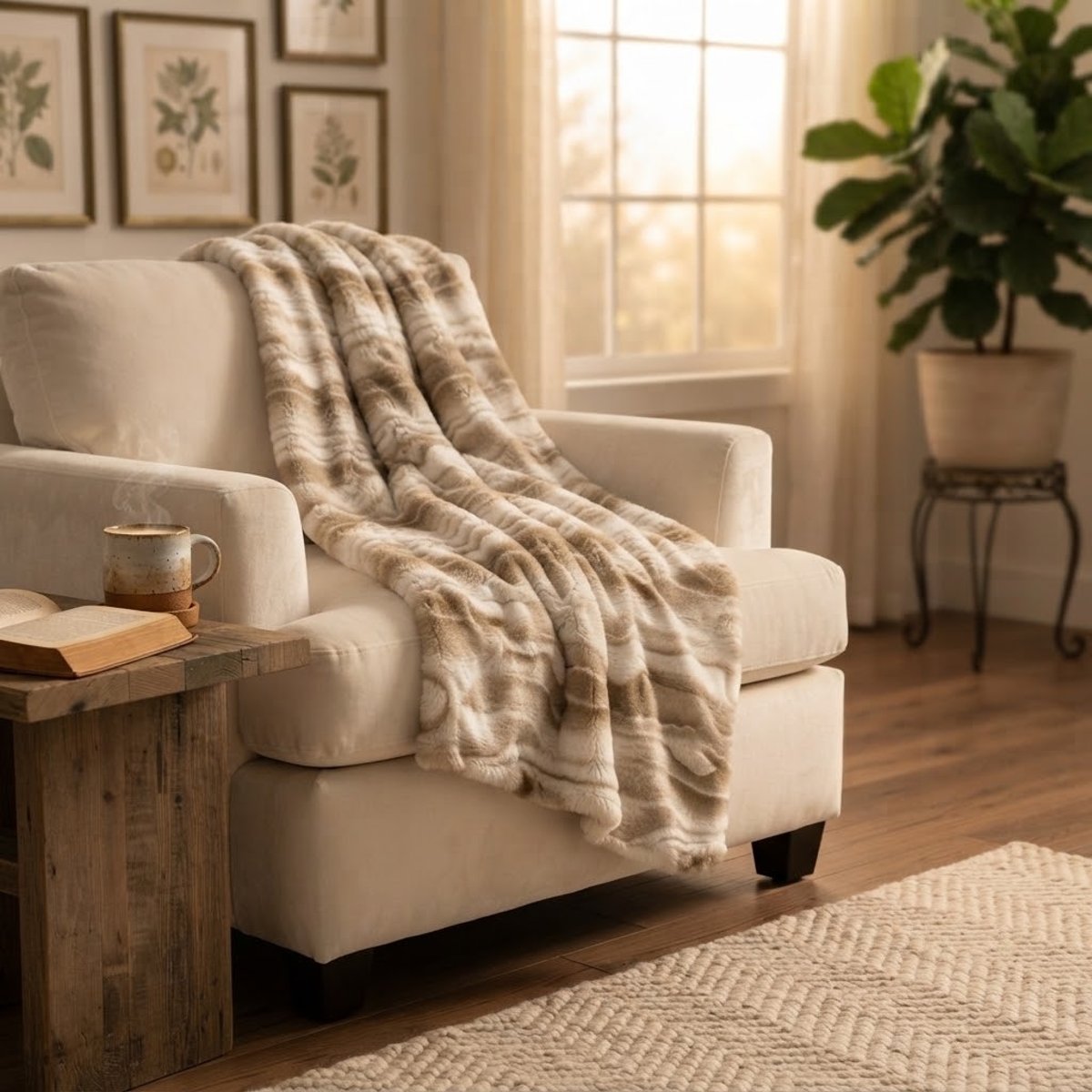 Plaid doux sherpa Cheyenne sable, EDEN
