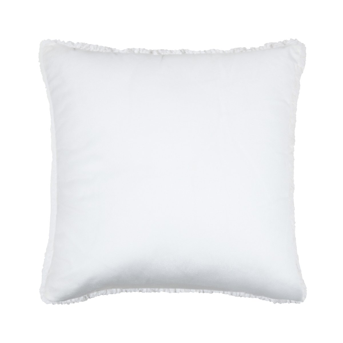 Coussin carré imitation fourrure avec recto velours blanc, LOVELY CASA