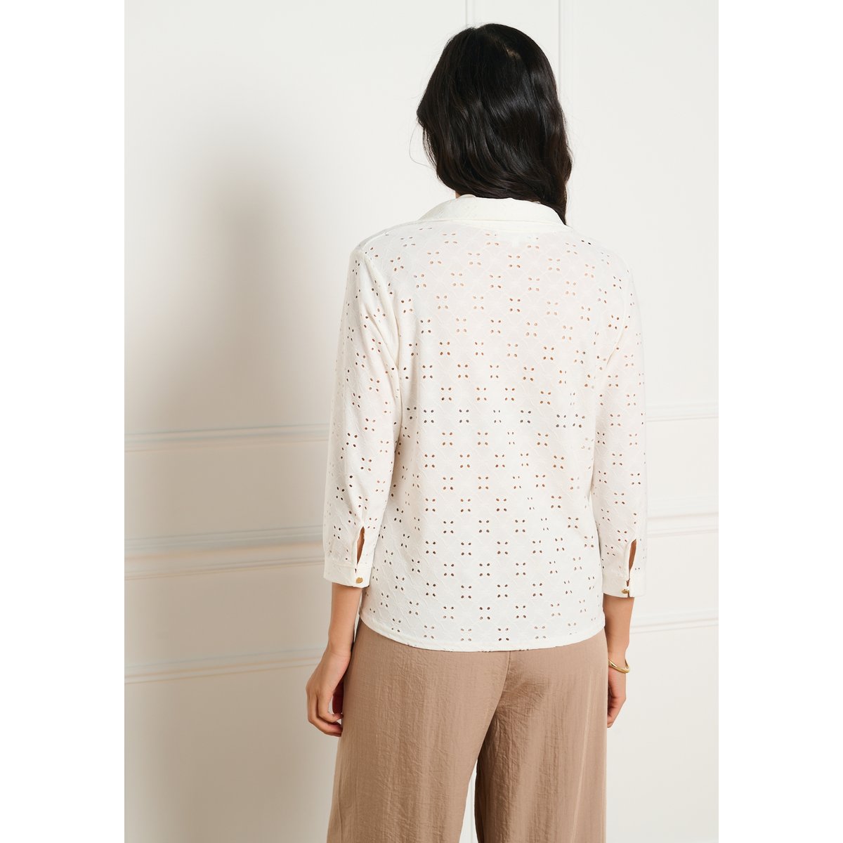 Blouse broderie anglaise blanc casse, LOLALIZA