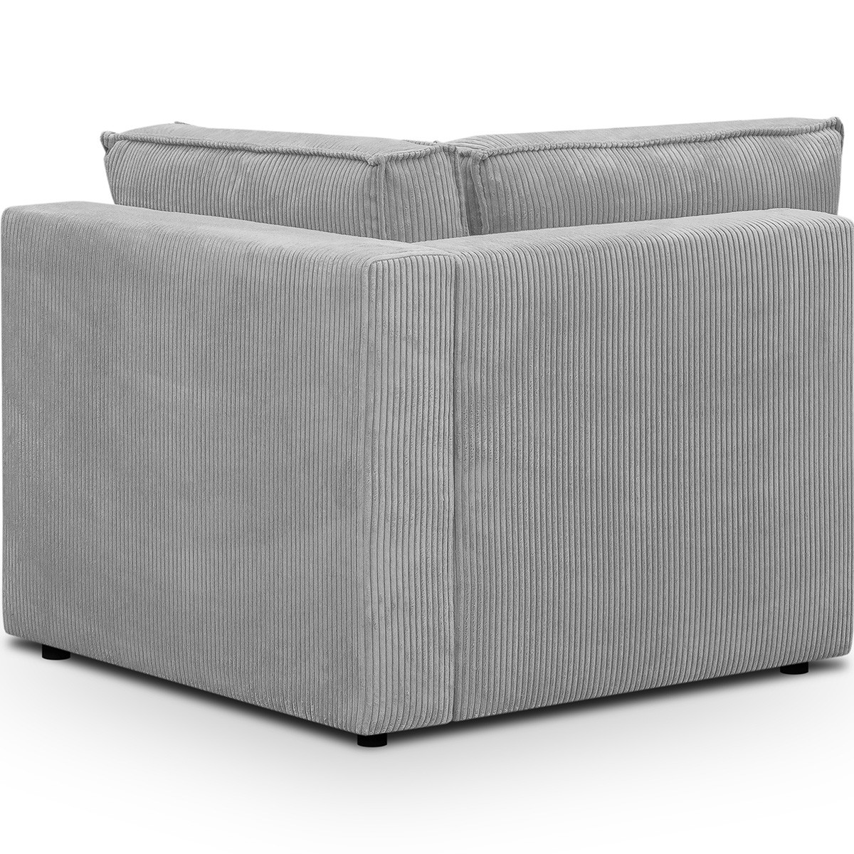 Module d'angle à gauche en velours côtelé - HARPER MOD gris clair, HOMIFAB
