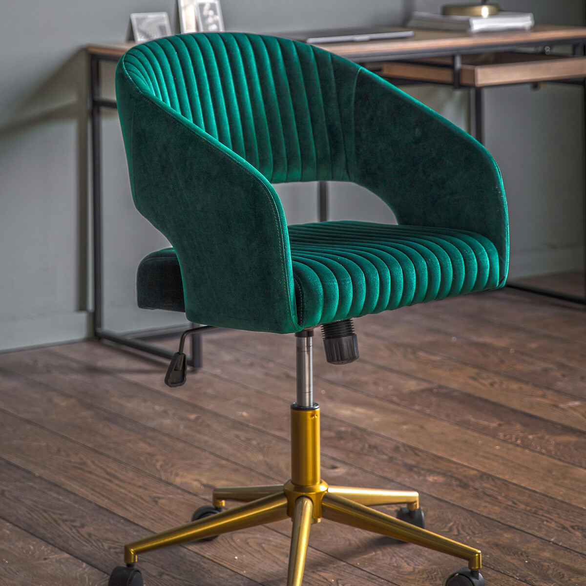 Nagpur Velvet Tufted Office Chair green, SO'HOME