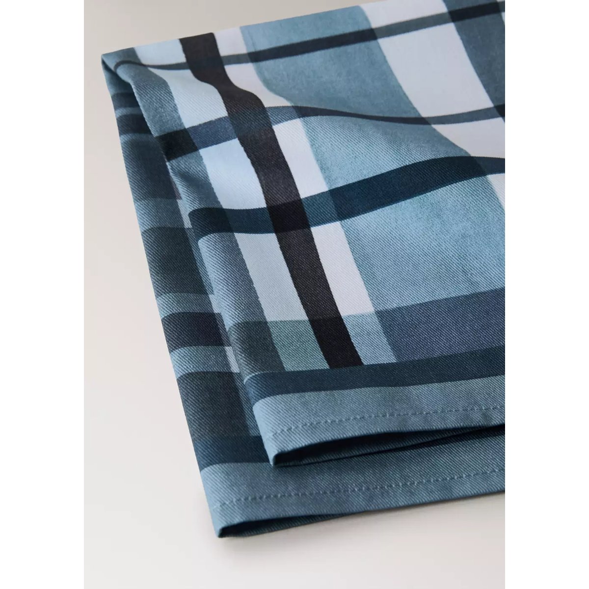 Serviettes de table coton à carreaux irréguliers bleu, MANGO HOME