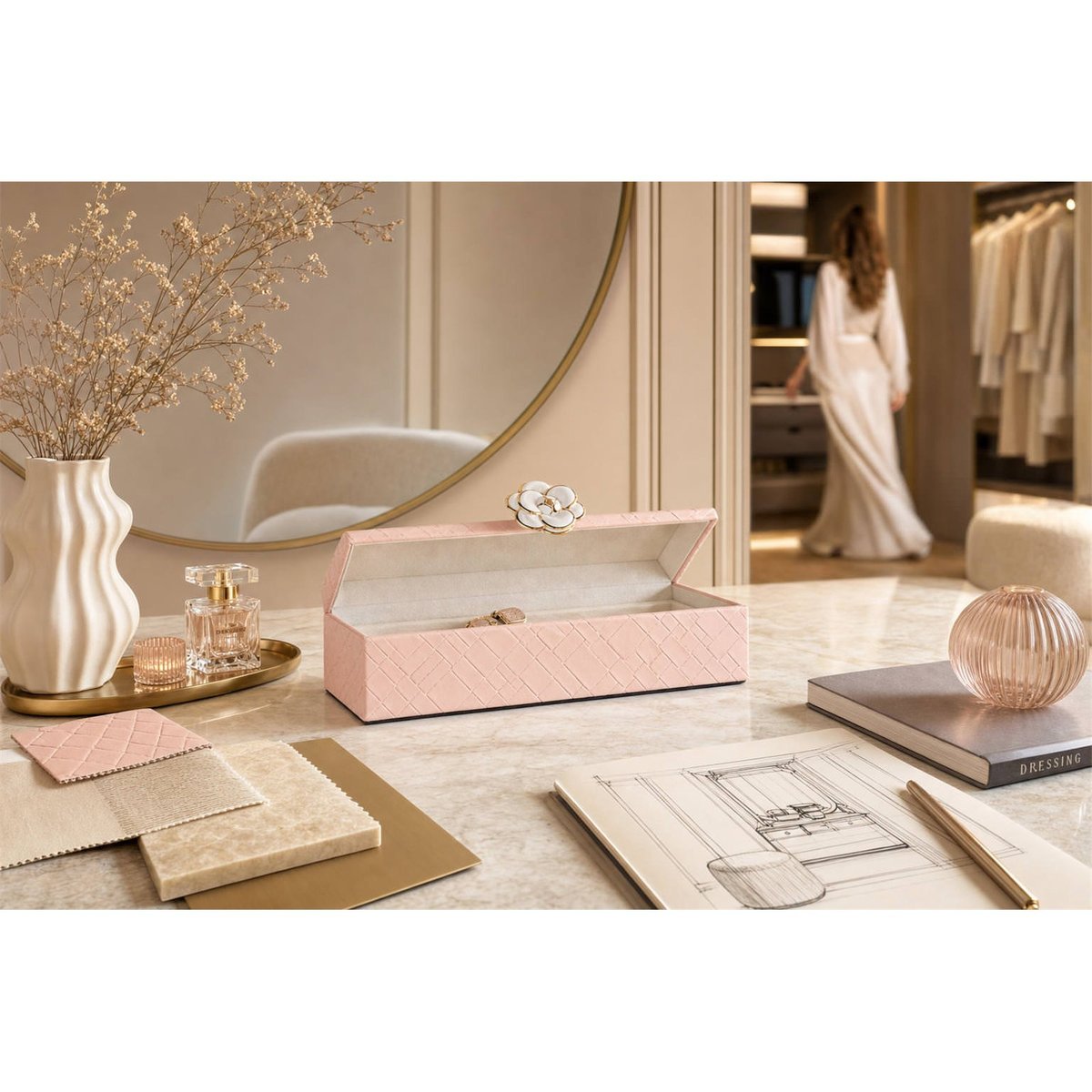 Boîte de rangement rose poudré, RECOLLECTION