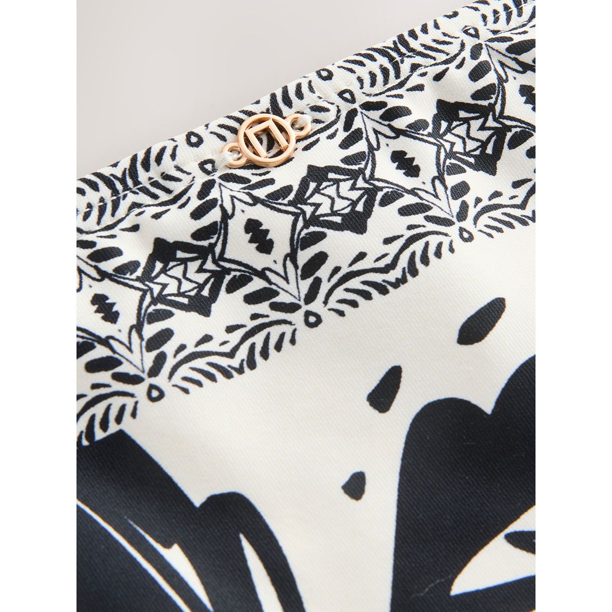 Bas de bikini échancré feuille noire/verte, NEXT