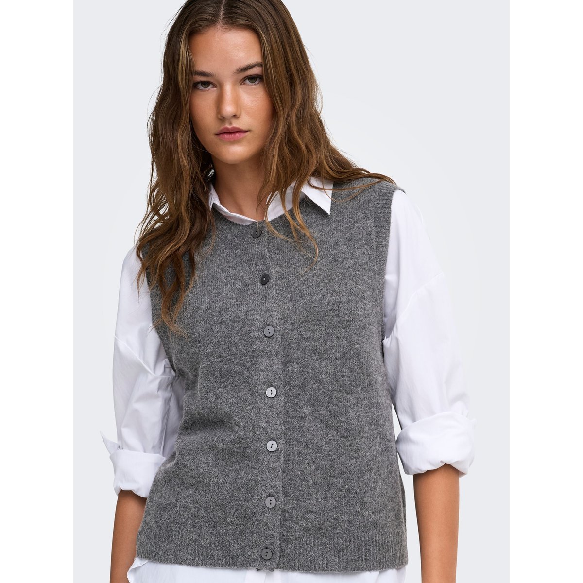 Gilet dark grey melange, ONLY
