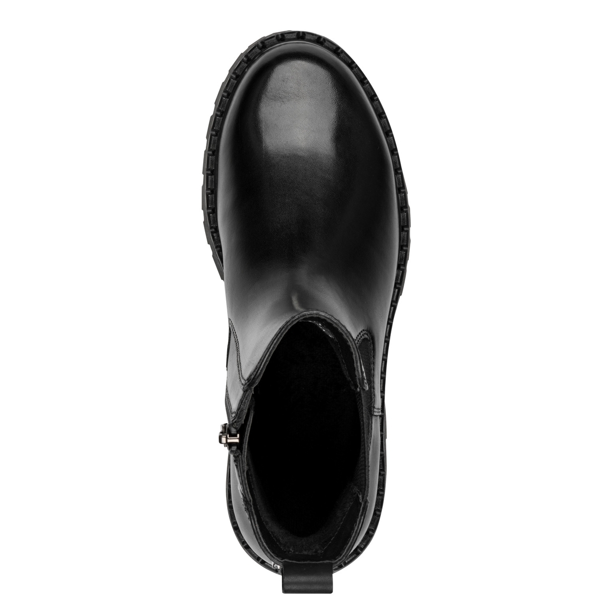 Bottine Chelsea en cuir noir, TAMARIS