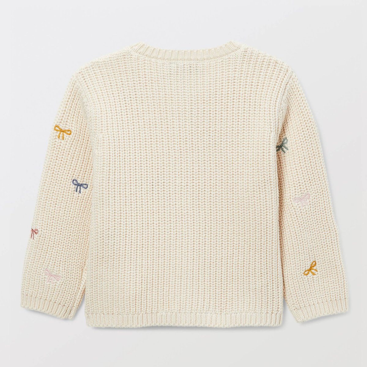 Cardigan tricot brodé en coton naturel, BOUT'CHOU