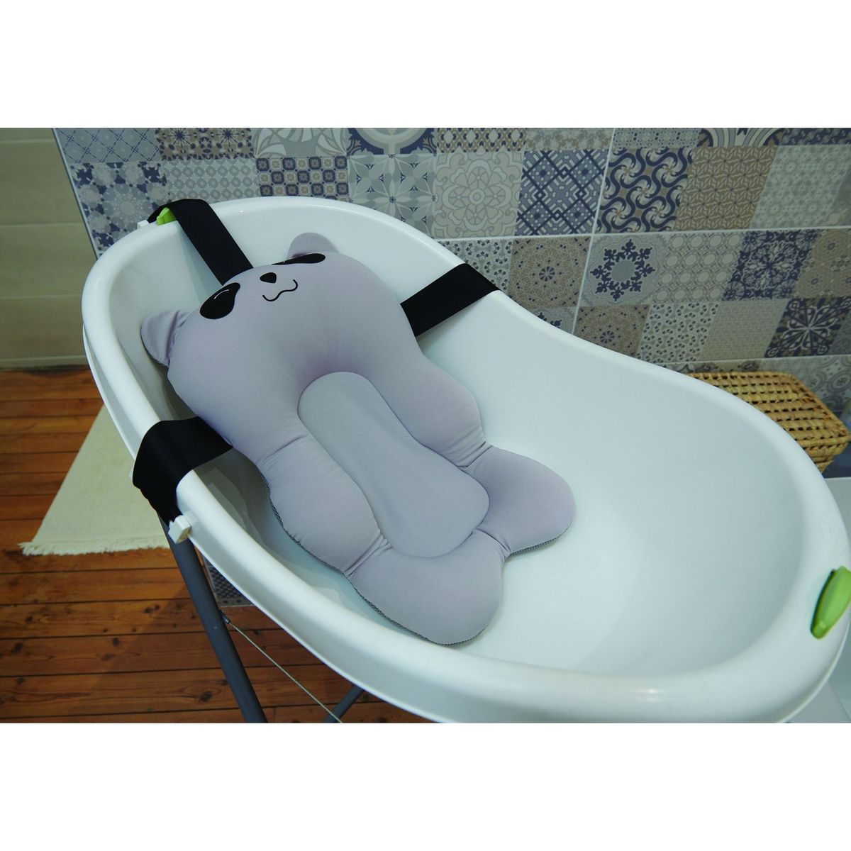 Coussin de bain panda gris couleur unique, TINEO
