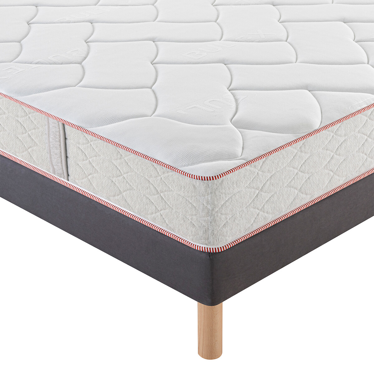 Matelas mousse Bultex nano 22 cm, Exploits blanc/gris chiné, BULTEX
