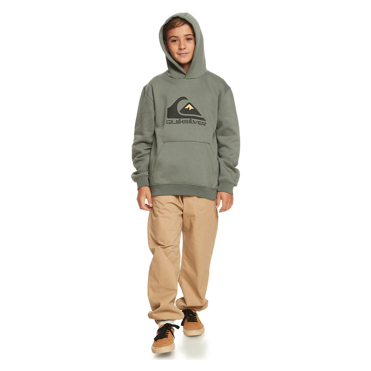 Sweat à capuche en molleton vert, QUIKSILVER