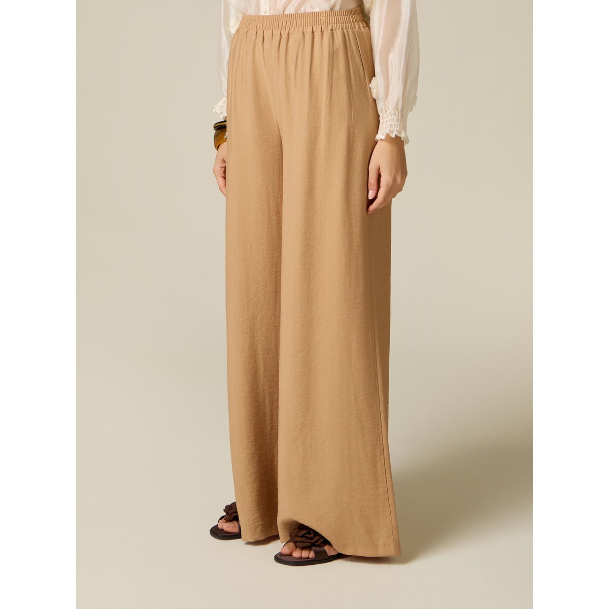 Pantalon palazzo beige, OLTRE