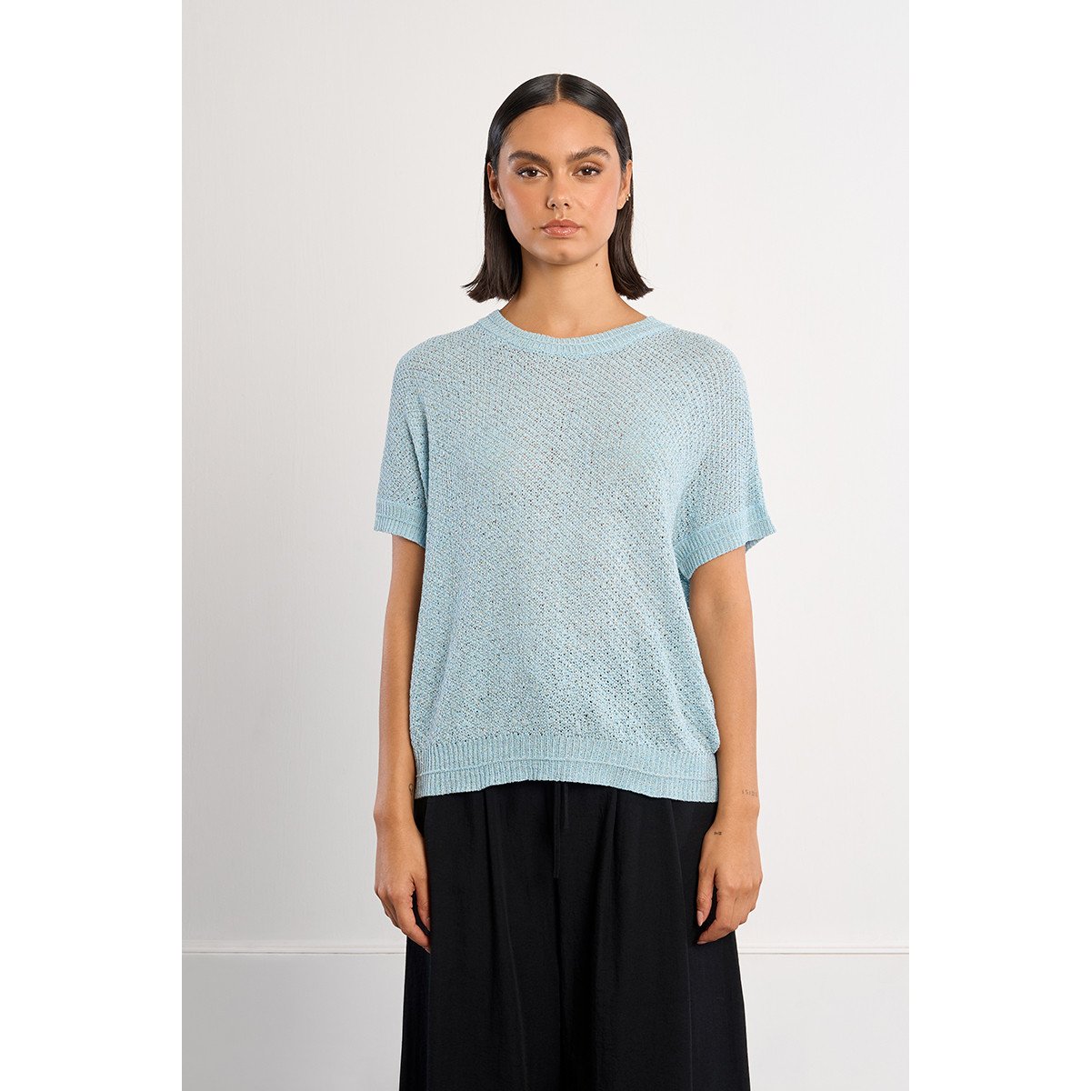Maille à manches courtes light blue, LILI SIDONIO