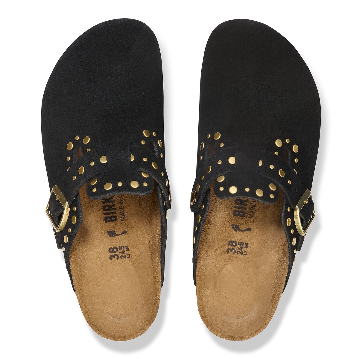 Boston Rivet Suede Clogs black, BIRKENSTOCK
