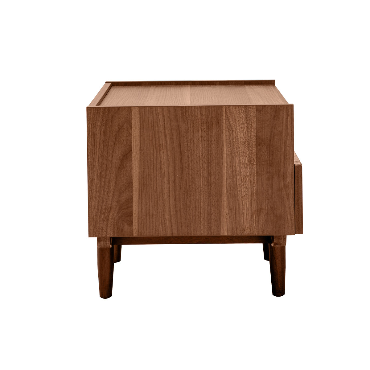 Table de chevet avec rangements finition bois foncé noyer SANAA noyer, MILIBOO