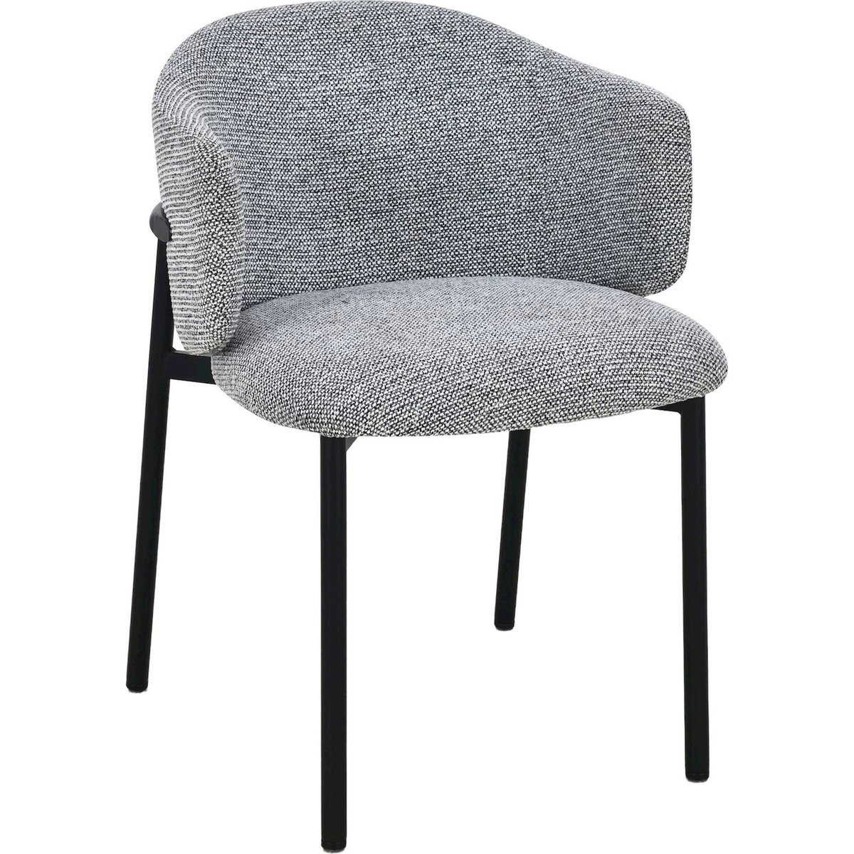 Chaise de salle à manger enveloppante SONNAE gris chiné et noir, RECOLLECTION