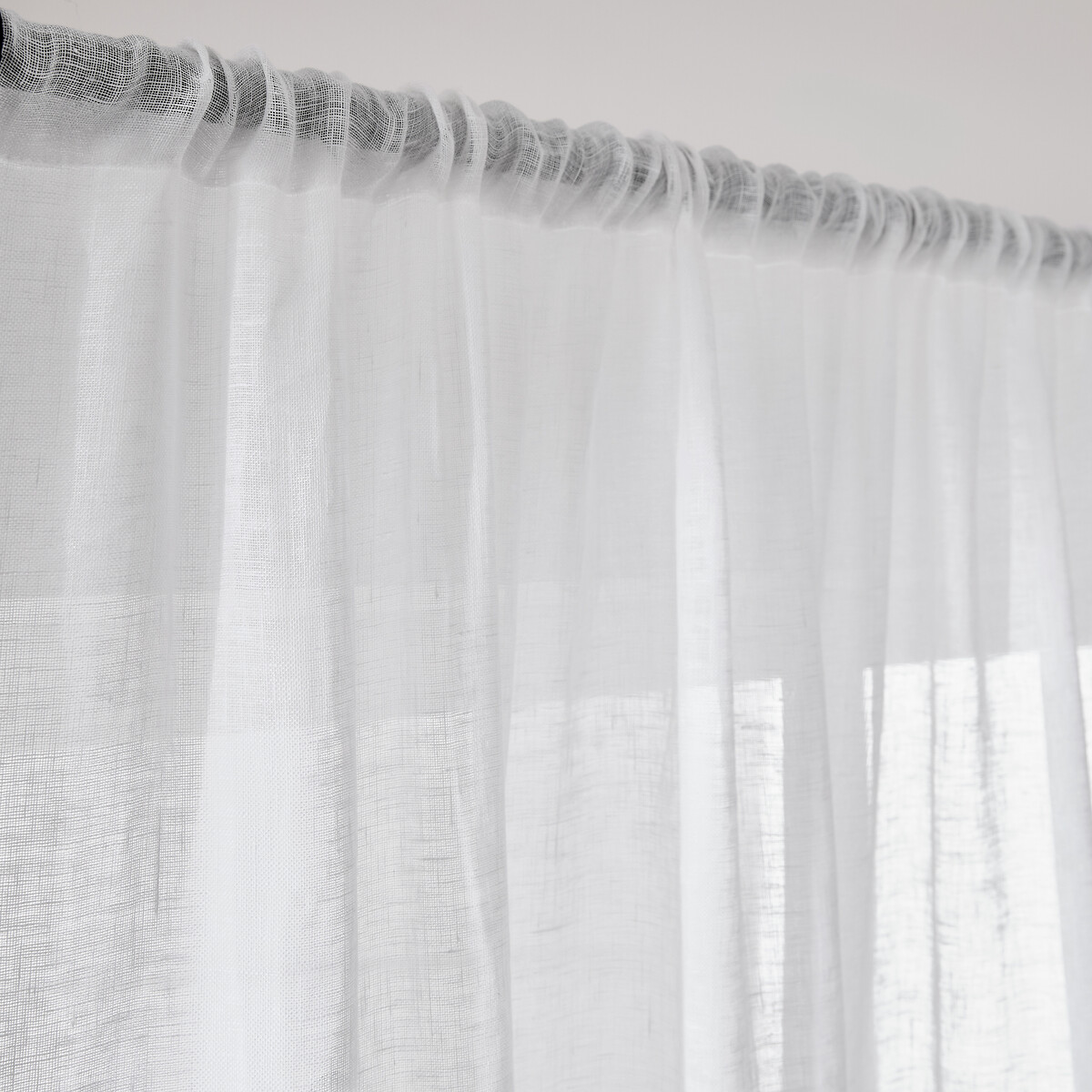 Pannello velato in lino, finitura con bordo sbieco nero, ONEGA bianco, LA REDOUTE INTERIEURS