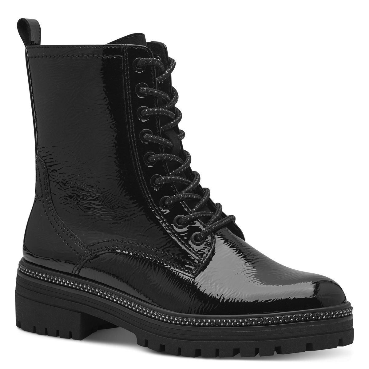 Bottine talon bloc noir laque, MARCO TOZZI