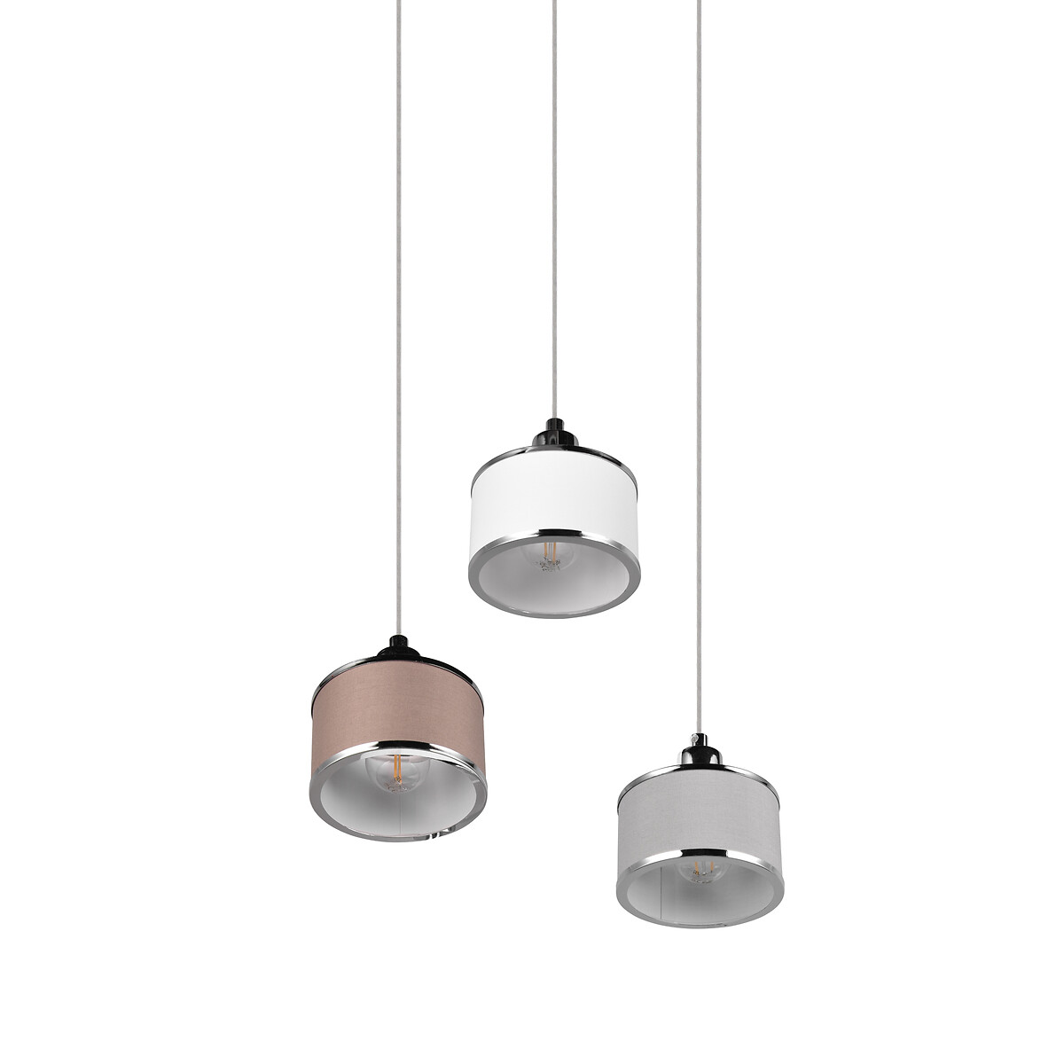 Candeeiro de teto Kaprun, TRIO Lighting cinzento/bege/branco, TRIO LIGHTING