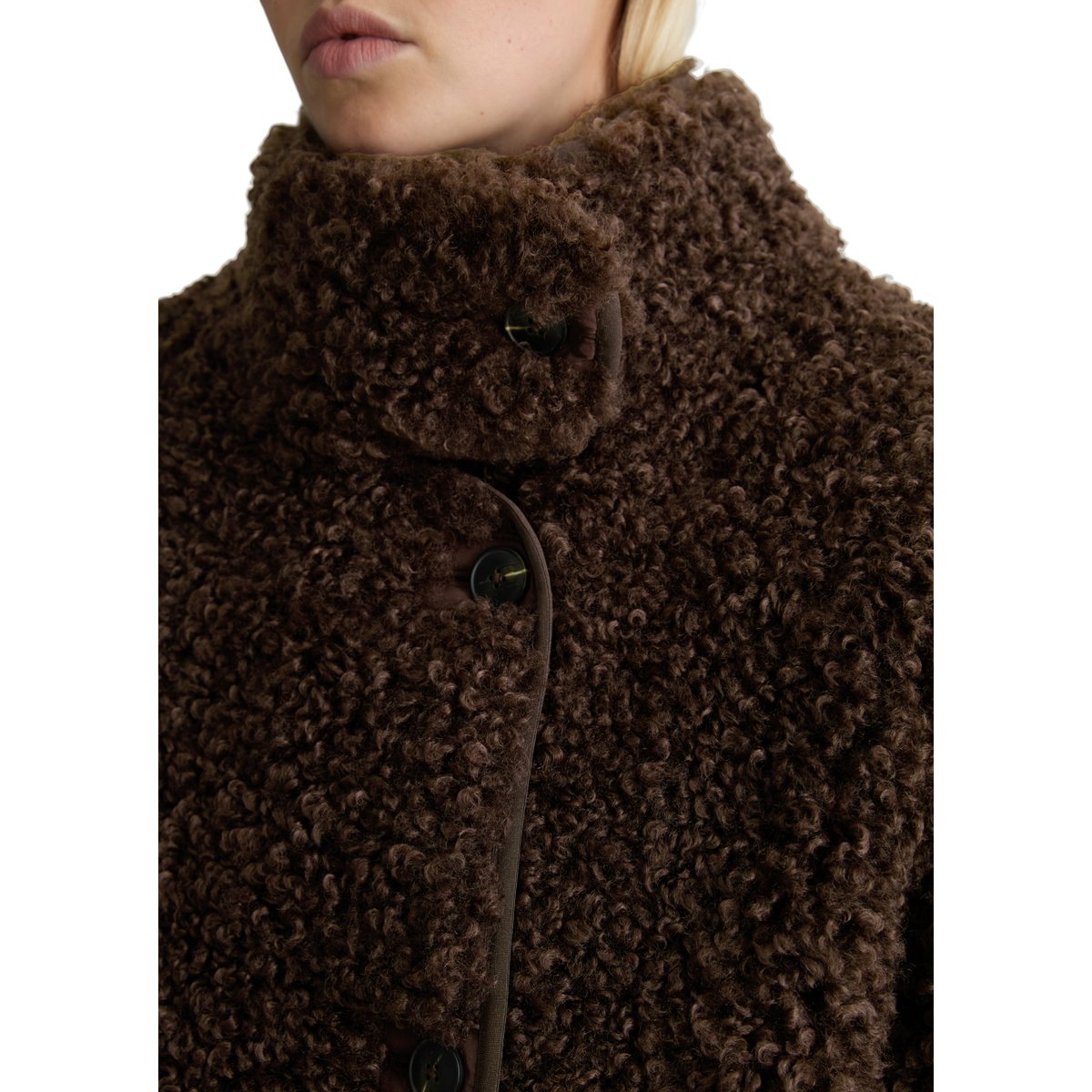 Veste en peluche, coupe standard en peluche Curly toute douce marron, MARC O’POLO DENIM