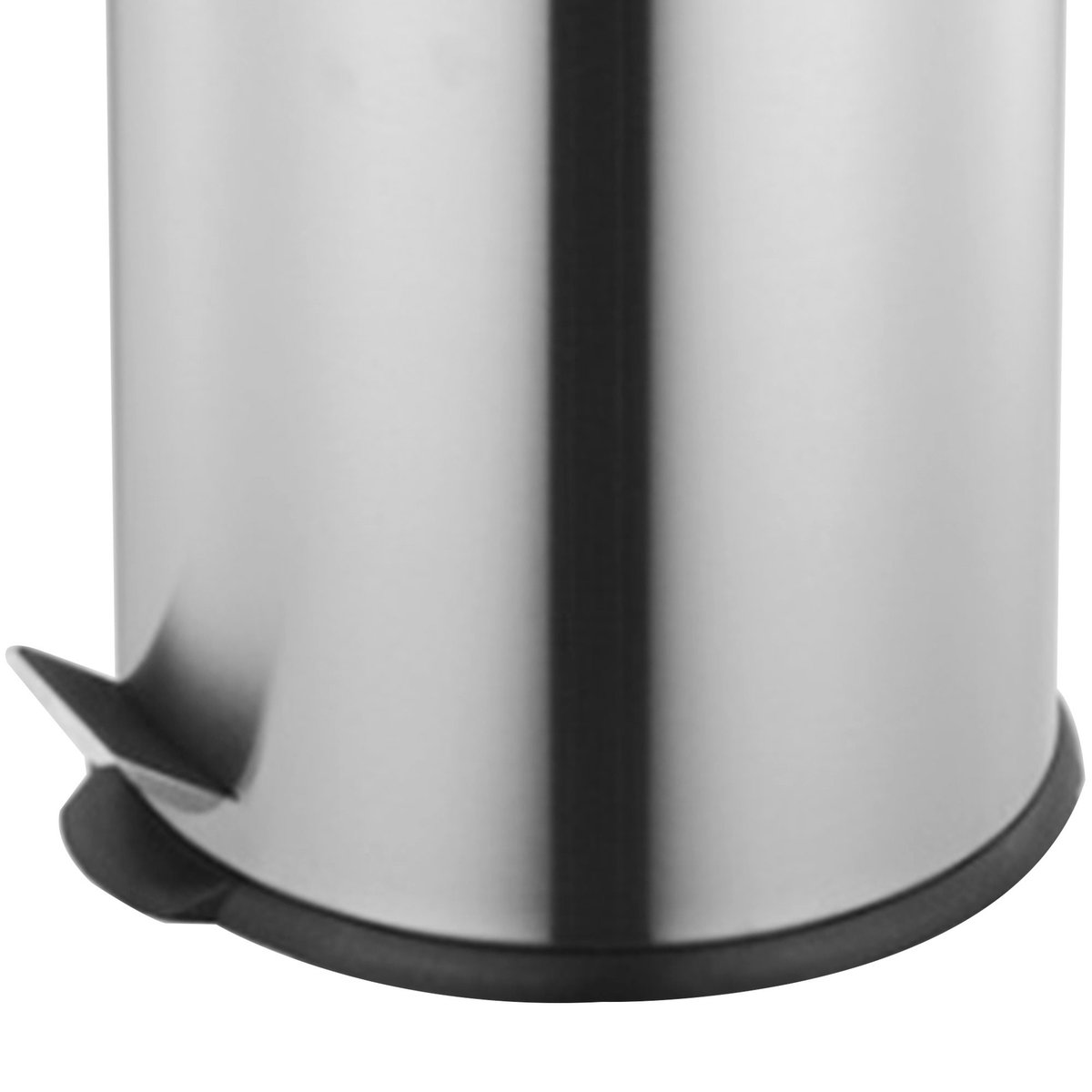 Poubelle de cuisine ronde en métal argenté 27L argent, WADIGA