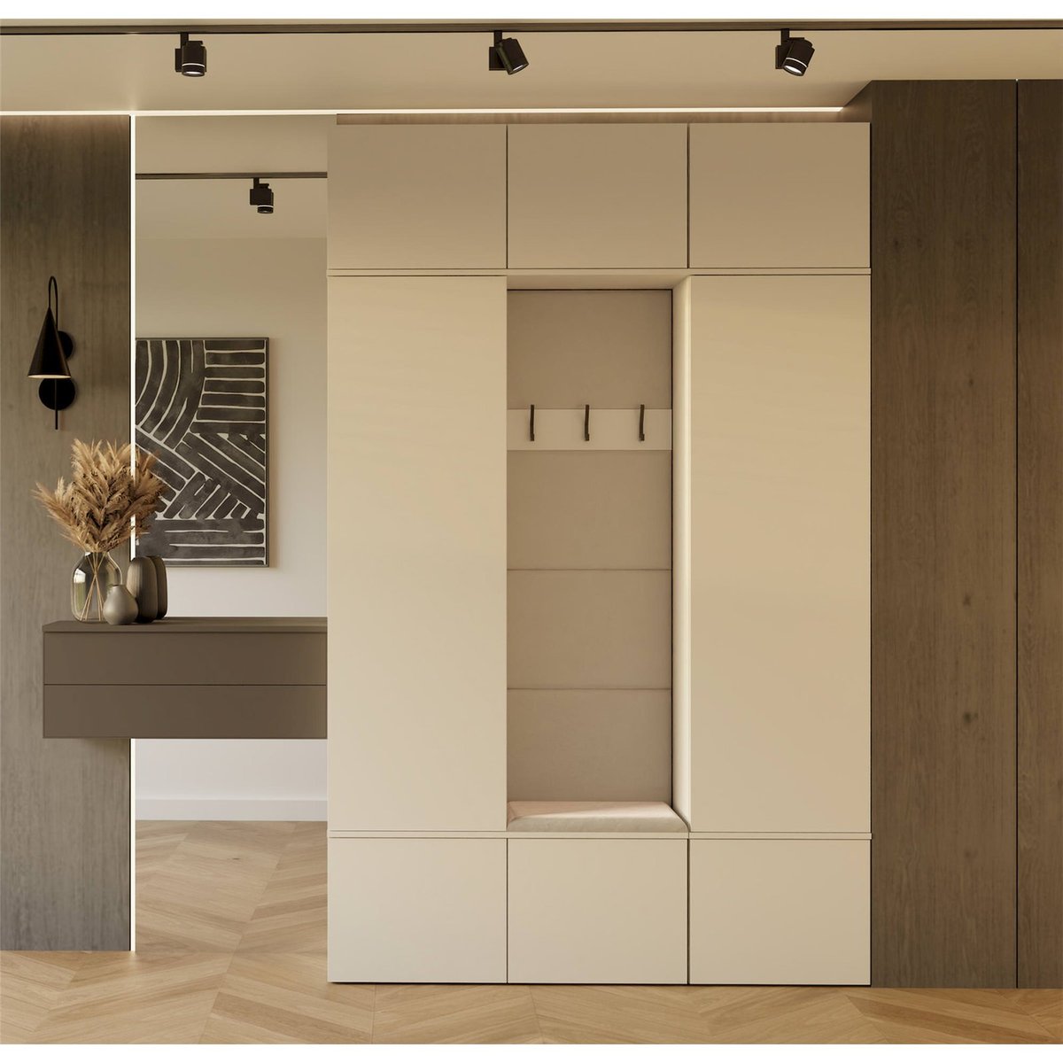 Vestiaire avec assise collection HAGA cachemire, RECOLLECTION