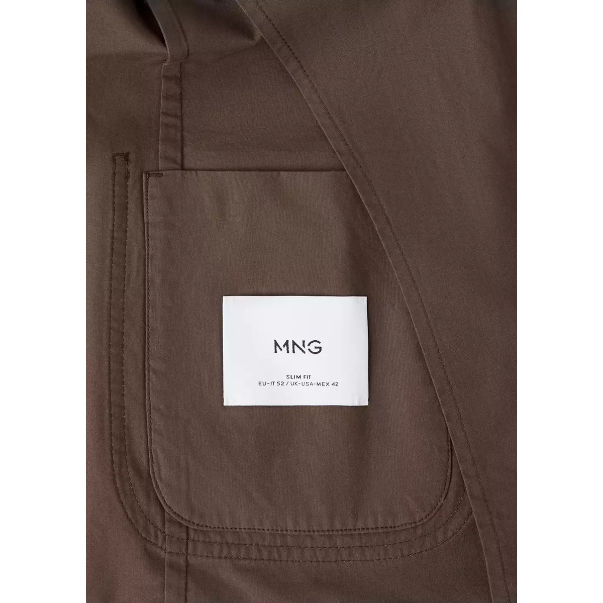 Veste slim fit mélange de coton et lyocell marron, MANGO MAN