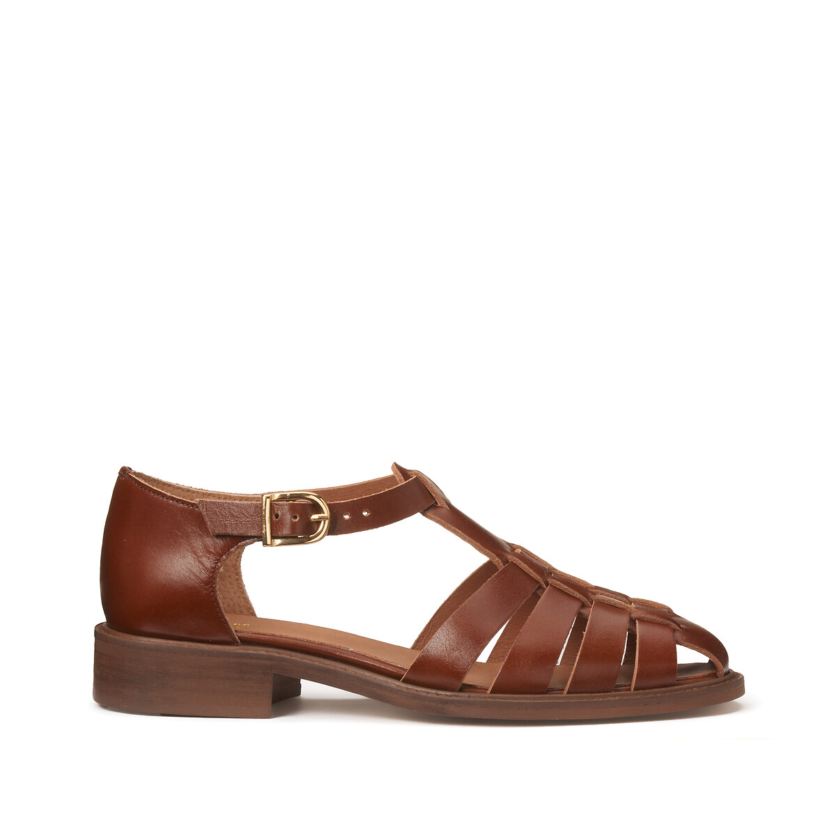 Signatures Solenn Leather Closed Sandals camel, LA REDOUTE COLLECTIONS