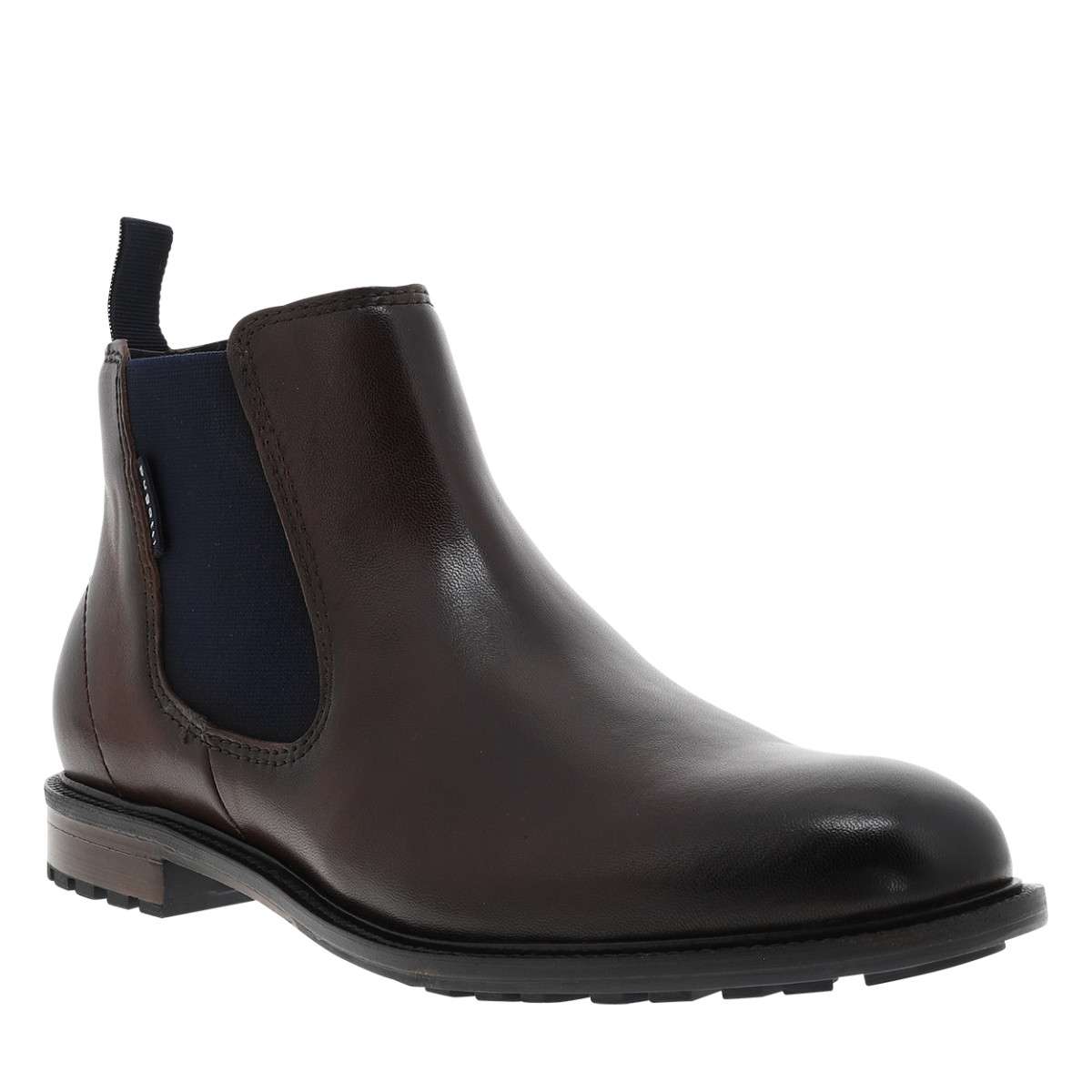 Boots cuir talon décroché bas vert, BUGATTI