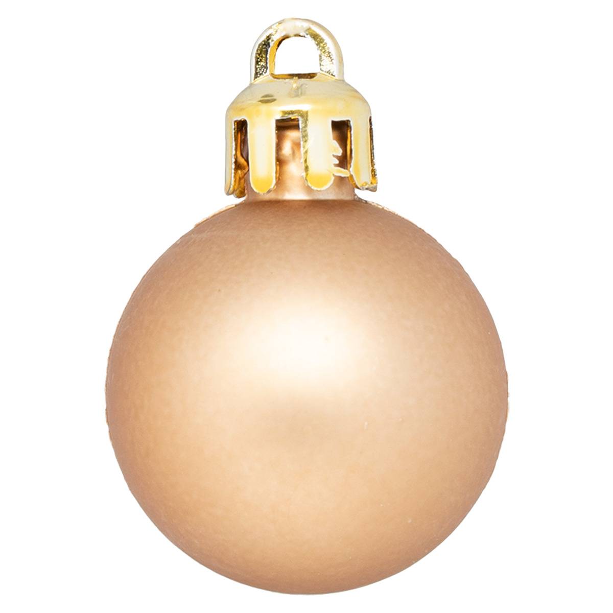 Boule de Noël plastique 30mm x18 nude beige, ATMOSPHERA