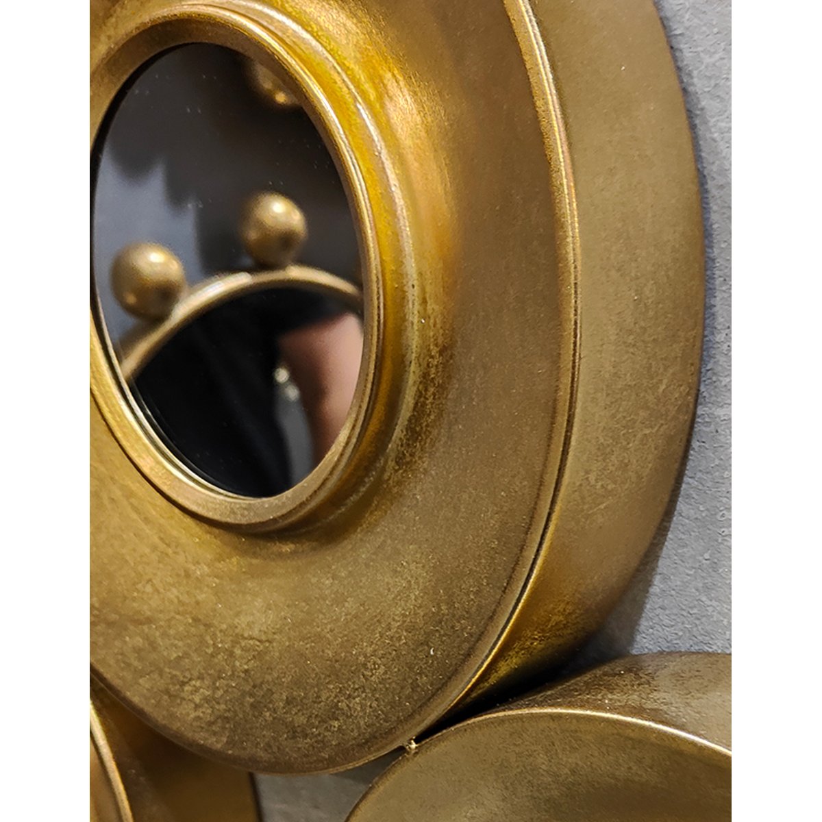 Lot de 3 miroirs métal ronds 30/26/24cm or, EMDE