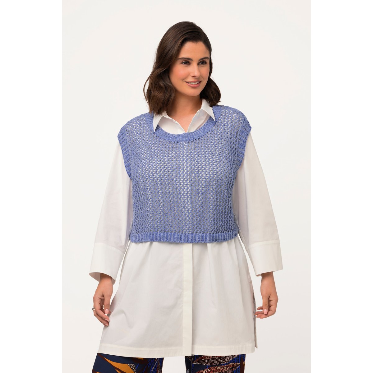 Débardeur en maille bleu jean, ULLA POPKEN