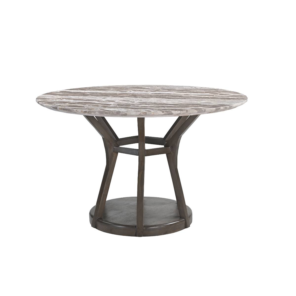 Table à manger en bois de manguier et en marbre ZELIA bois foncé, MADE IN MEUBLES