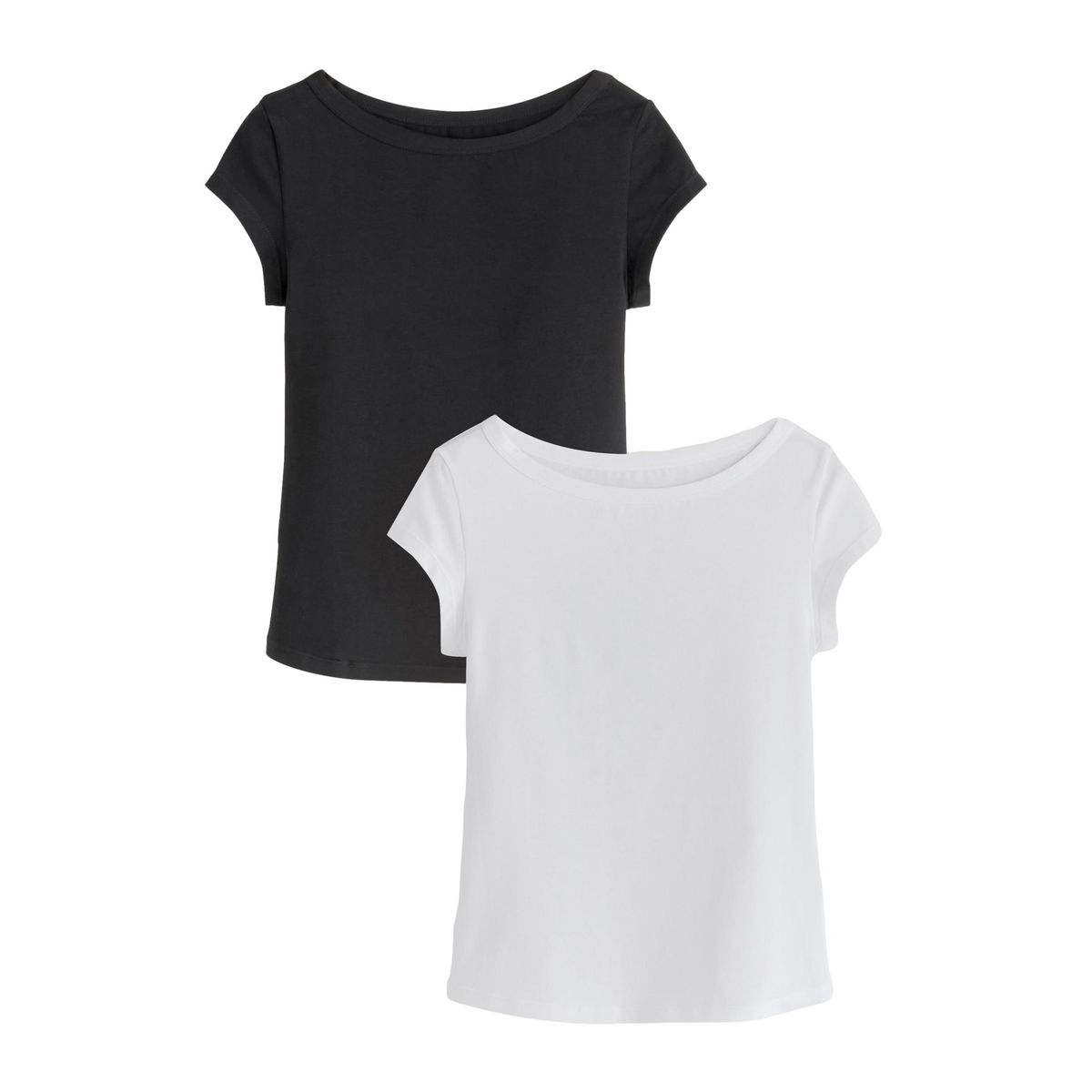 T-shirt en coton effet frais ménopause noir/blanc, NEXT
