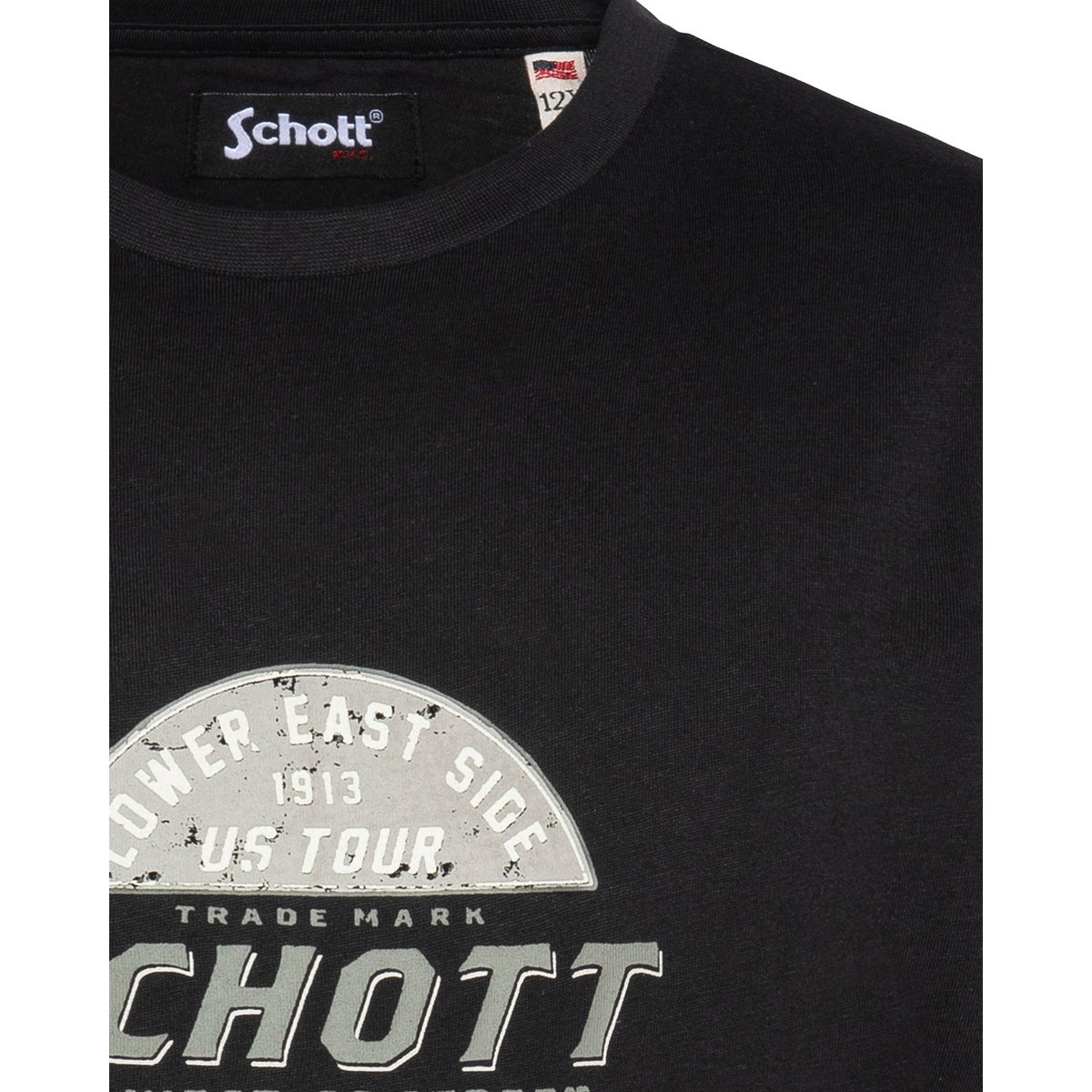 T-shirt imprimé enfant noir, SCHOTT