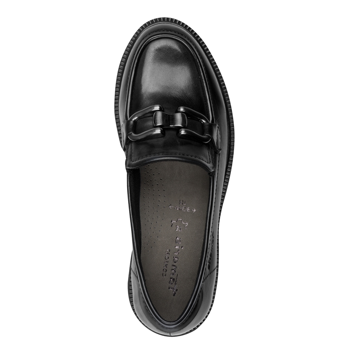 Slipper en cuir noir nappa, TAMARIS