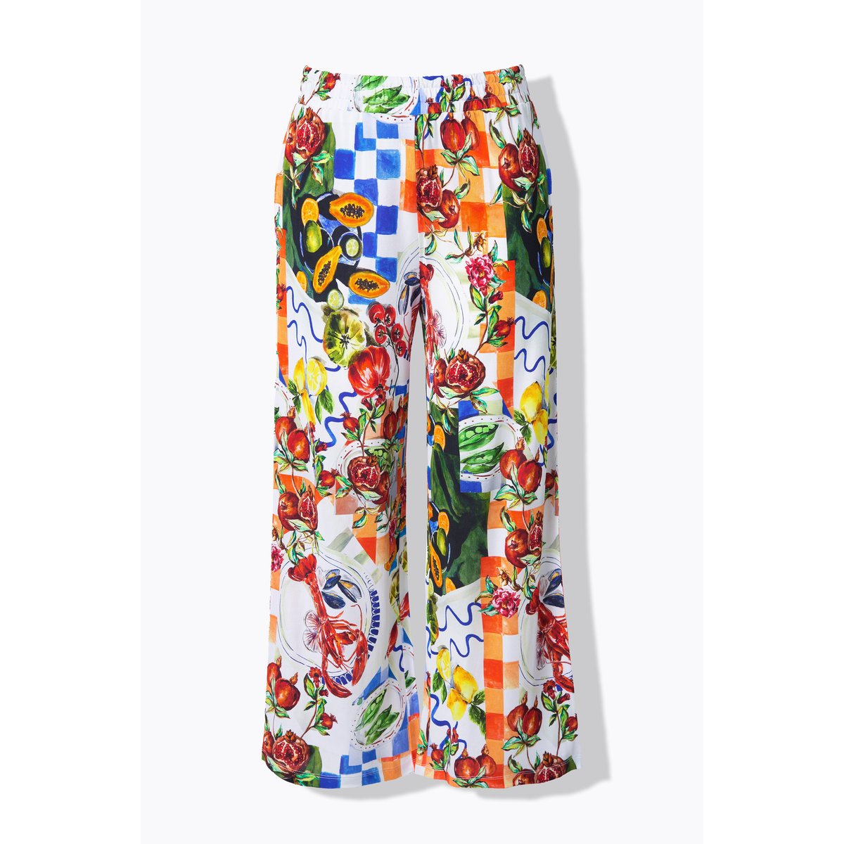 Pantalon au tombé fluide. Jambe large et bleu cobalt, ULLA POPKEN