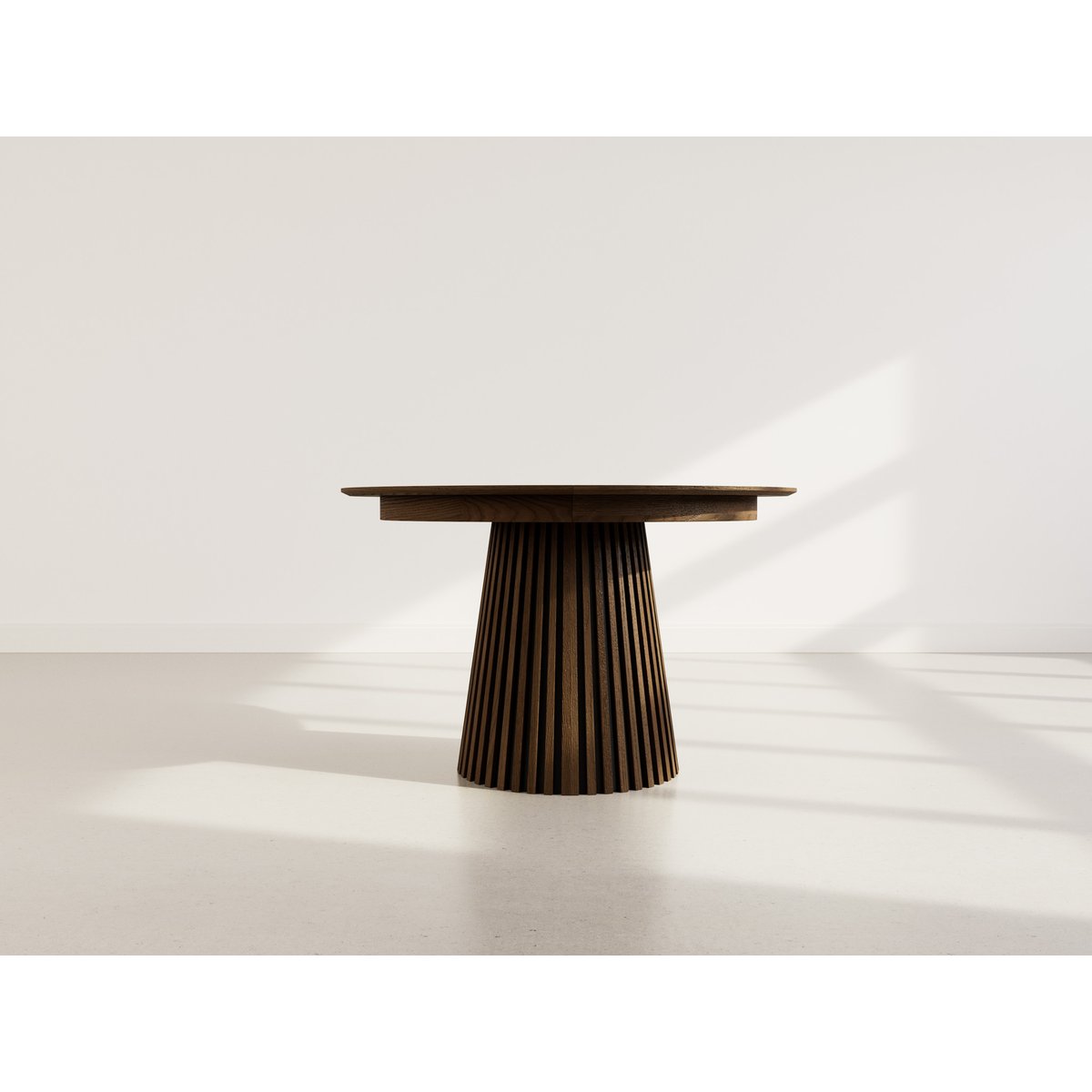 Table à manger ronde extensible bois 4-8pl, FREYA marron, BEST MOBILIER
