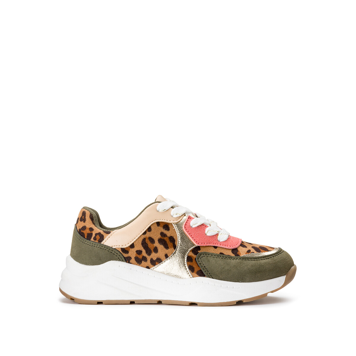 Baskets à lacets imprimé léopard multicolore, LA REDOUTE COLLECTIONS