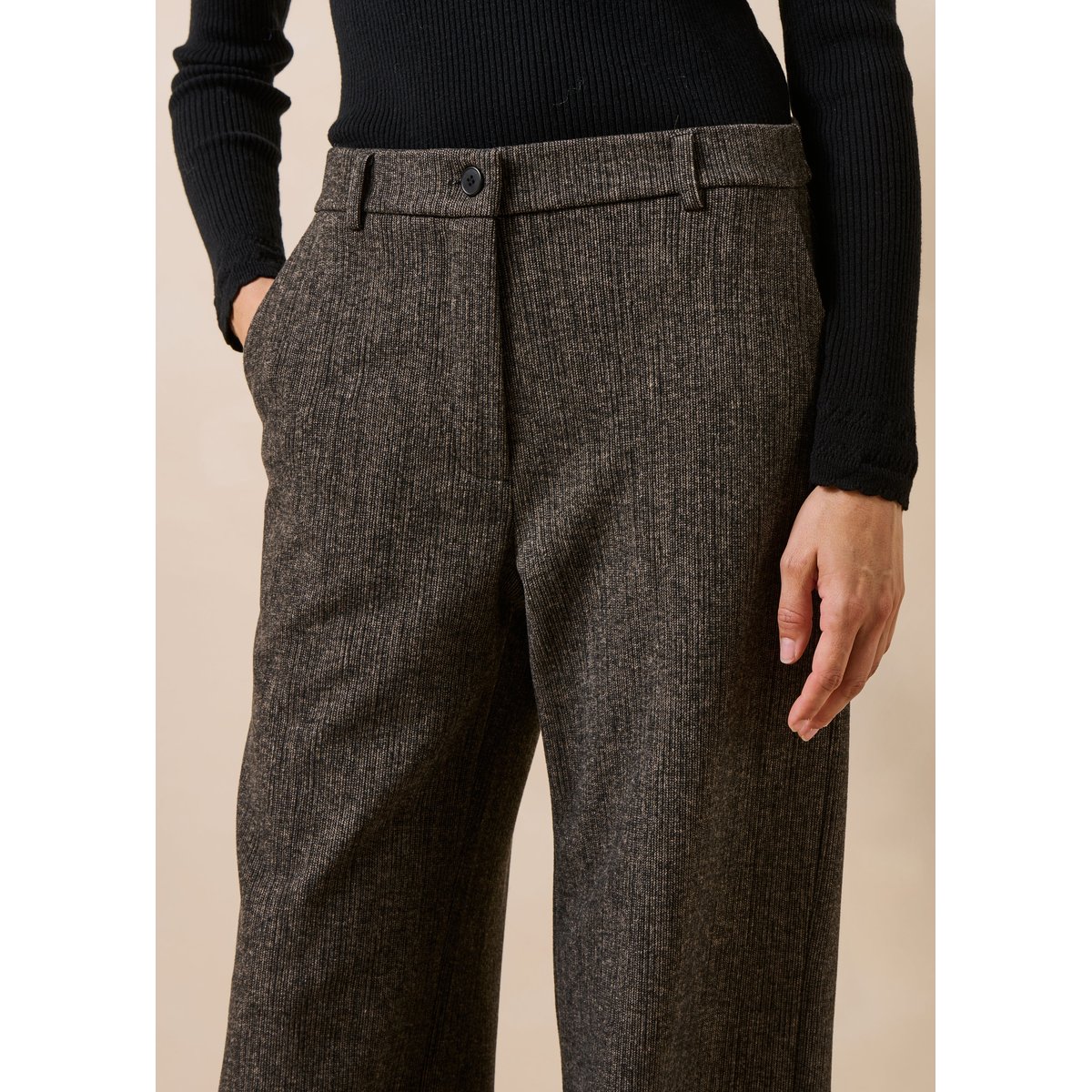Pantalon droit en milano effet velours ecorce, LA FEE MARABOUTEE